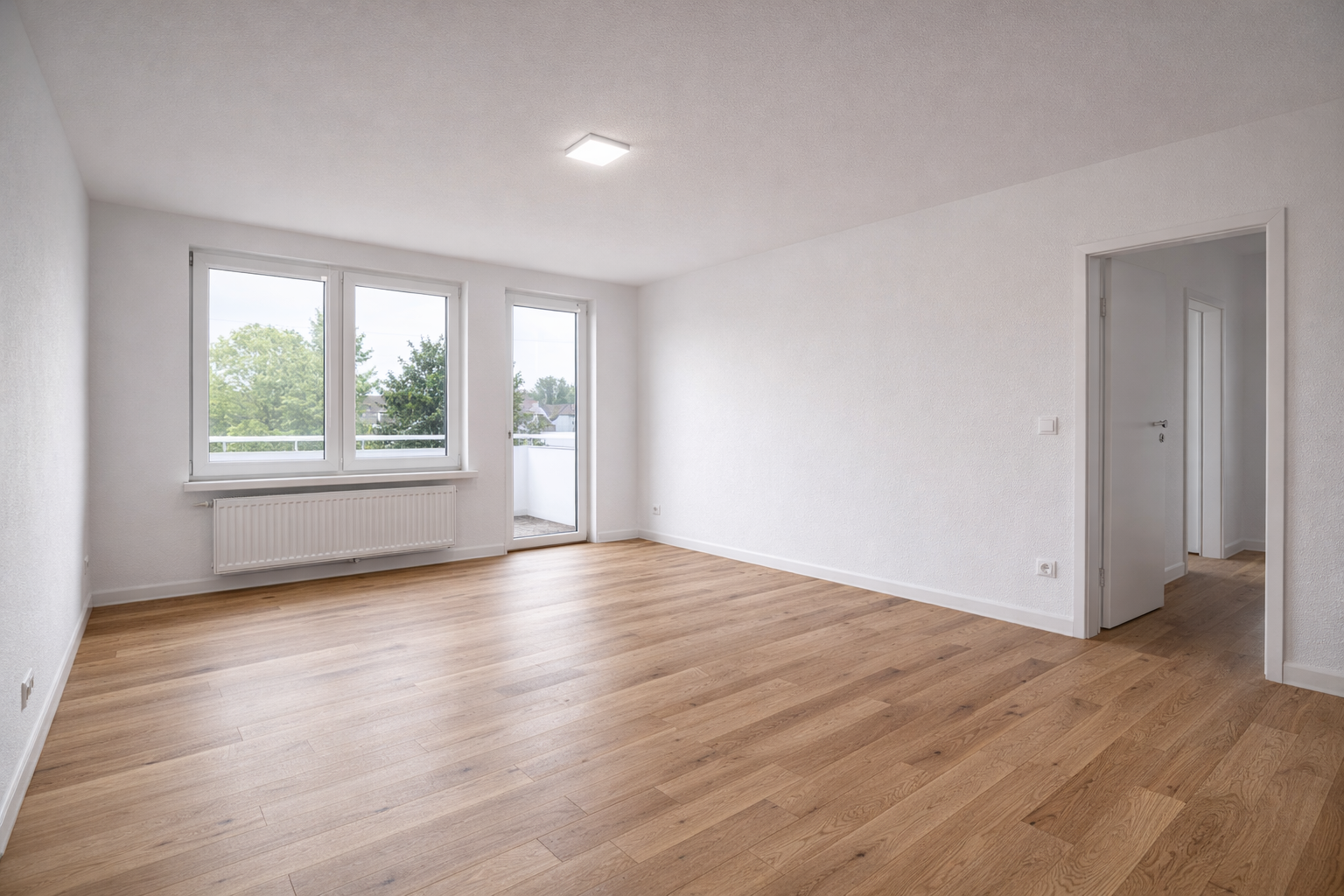 Sanierter Wohnraum mit neuem Parkettboden bundesweit